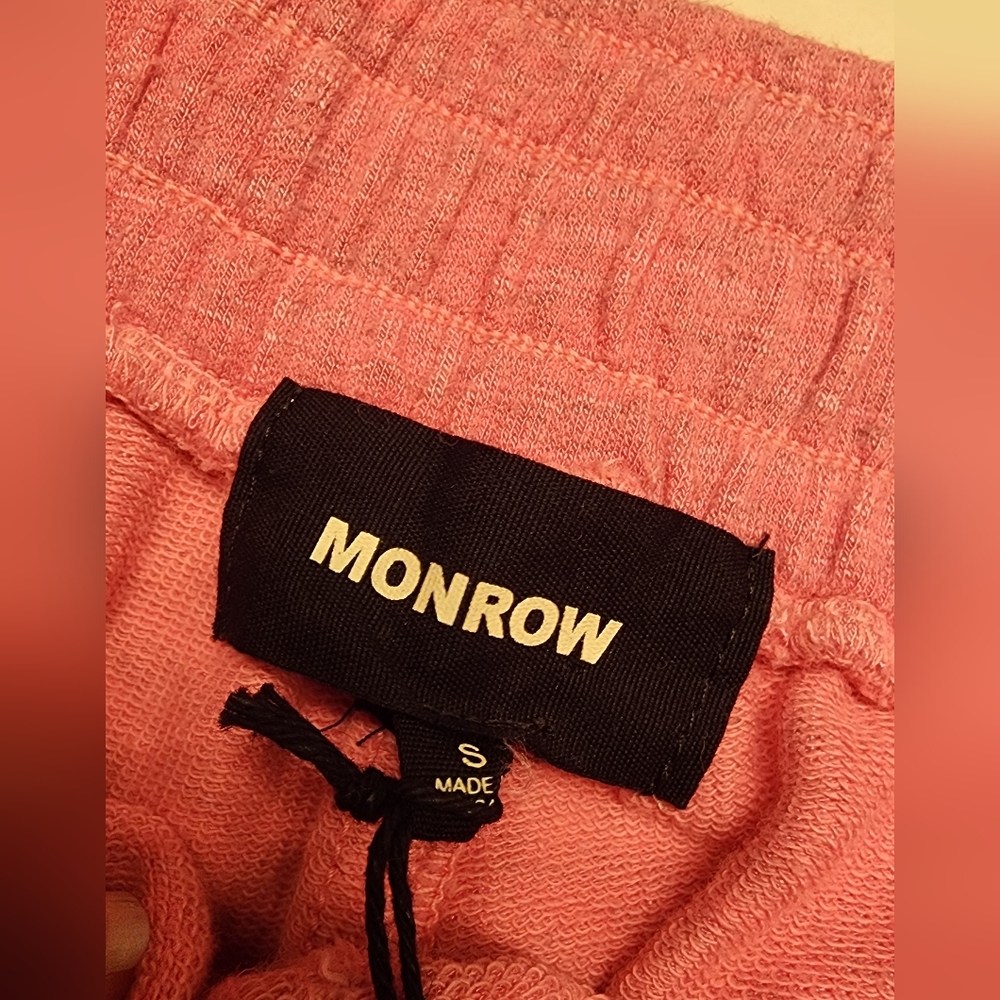 MONROW Women's Ex-Boyfriend Short In Heather Pink Size Small - Picture 11 of 12